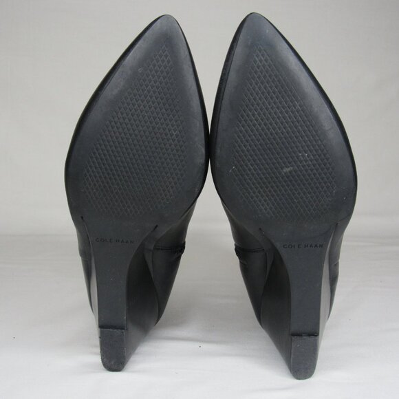 Cole Haan Black Leather Ankle Boot Wedge Heel Women's 9 - Picture 7 of 9